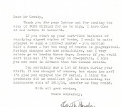 Signed Letter – Elspeth Huxley -1982 (References Kenya)