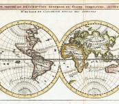 Map of the World – Cartographer De l’Ilse – Engraved and Published by Chatelain – c1730
