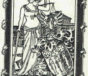 Woodcut Bookplate of Sir Samuel James Way Bart – Chief Justice c1910
