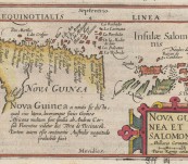 Nova Guinea et In Salomons – 1612 – Published by Henry Laurentz for Bertius engraved by Peter Van den Keere.
