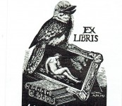 Original Woodcut bookplate by Lionel Lindsay – 1958