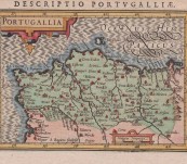 400 Year Old Map of Portugal  – Portugallia – Cartrographer Jodocus Hondius Jnr  for Geographer Petrus Bertius – 1616