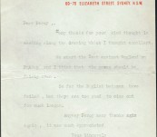 Keith Miller – Signed letter three days before the First Ashes Test in Brisbane November 1954