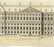 Large Scale Copper Engraving of the Façade of Amsterdam Town Hall – Jacob van Campden – 1661