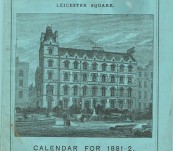 The Dental Hospital of London and the London School of Dental Surgery – Calendar 1881