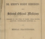 [Early Catalogue] – Dr Kirby’s Ready Remedies – 1872
