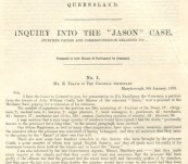 “Inquiry into the ‘Jason’ Case” – Correspondence presented to both Houses of Parliament by Command – 1873