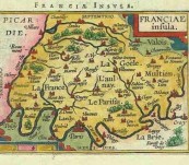Map of Franciae Insula – Ortelius/ Vrients – 1601 (The Parisian Region of France)