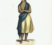 A Young Pitcairn Girl – Original Hand Coloured Engraving – 1845