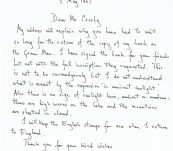 Amusing Manuscript Letter – William Anderson – Author of The Green Man