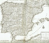 Map of Spain and Portugal – Isaak Tirion – 1730