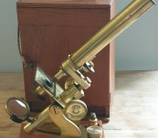 “Society of Arts” Victorian Brass Microscope with Case – c1860-70