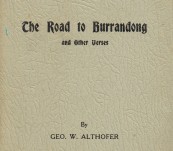 Australian Poetry – The Road to Burrandong [A Collection] – George Althofer – First Work – Self Published 1936