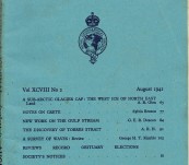 The Discovery of the Torres Strait; Arctic Glacier Cap; Crete and the Gulf Stream – Journal of the Royal Geographical Society – August 1941.