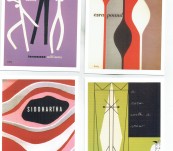Alvin Lustig Dust Jacket design for New Directions – 50 Postcard style Illustrations.